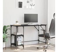 Ziaphsol Chêne Noir Industrial Style Desk 120 x 50 x 75 cm with Wood and Metal Construction Ample Storage Space Modern Home Office Furniture for Writing Work and Organization