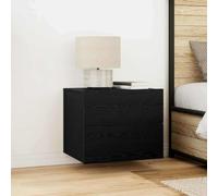 Ziaphsol Chêne Noir Modern Wall-Mounted Bedside Table 50 x 39 x 41 cm with Drawer Shelf USB Lighting for Bedroom Living Room Dormitory