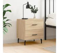 Ziaphsol Chêne Sonoma Bedside Table 40x35x47.5 cm Wooden Engineering Nightstand with Drawers Modern Scandinavian Style for Bedroom Living Room