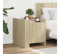 Ziaphsol Chêne Sonoma Bedside Table 45x50x50 cm Wood Engineering Modern Vintage Bedroom Nightstand with Storage and Easy Assembly Suitable for Living Room Or Bedroom