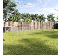 Ziaphsol Chenil Argenté 25,41 m² en Acier, Enclos pour Chiens, Cage de Sécurité, Habitat Résistant, Facile à Transporter, idéal pour Jardin et Terrasse