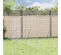 Ziaphsol Chenil extérieur pour Chiens en Acier galvanisé argenté 6x14x2 m Robuste avec Porte verrouillable, Conception en Maille ventilée pour sécurité et Confort en Jardin ou Cour