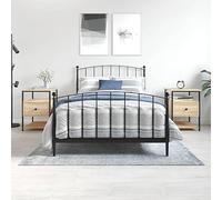 Ziaphsol Chevet Table Appoint Chêne Sonoma 2 pcs Bois Massif Industriel Modern Niche Rangement for Bedroom Lounge Or Dormitory