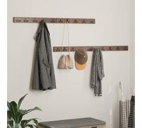Ziaphsol Cintre Marron 60 x 7 x 8 cm Bois Recyclé Solide pour Rangement Dressing Chambre Support Suspension Vêtements Manteaux Vêtements avec Crochet Antiglisse