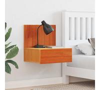 Ziaphsol Classic Pine Wood Bedside Table with Drawer 42 x 32.5 x 40 cm Natural Finish for Bedroom and Living Room Modern Vintage Scandinavian Style Durable