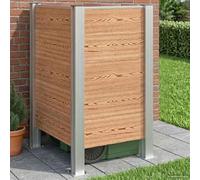 Ziaphsol Clôture de poubelle marron 85 x 85 x 115 cm en aluminium et WPC extensible pour jardin, cour et allée, brise-vue pour l'ordre