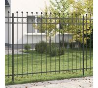 Ziaphsol Clôture en anneau Tilburg noire en acier thermolaqué 200x200 cm, panneau rigide avec accessoires fixation, barrière palissade pour jardin terrasse balcon extérieur