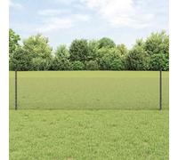 Ziaphsol Clôture en fil soudé avec poteaux - 100 x 0,5 m - Gris - Filet de jardin - Brise-vue - Éléments de clôture en métal - Protection contre le vent - Limitation pour terrasse, balcon