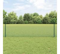 Ziaphsol Clôture en fil soudé avec poteaux - 100 x 0,5 m - Vert - Filet de jardin - Brise-vue - Protection contre le vent - Éléments de clôture en métal pour terrasse, balcon et terrain