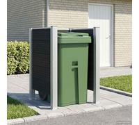 Ziaphsol Clôture pour poubelle grise 85 x 85 x 115 cm en aluminium et WPC - Abri extensible pour poubelles de 120 l et 240 l - Résistant aux intempéries dans le jardin et la cour