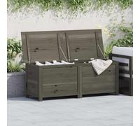 Ziaphsol Coffre à coussins d'extérieur anthracite 150 x 50 x 56 cm en bois de sapin massif avec espace de rangement pour terrasse, balcon, verrouillable avec serrure