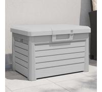 Ziaphsol Coffre à coussins d'extérieur gris - 73 x 50,5 x 46,5 cm - En polypropylène - Avec espace de rangement de 120 l - Pour jardin, terrasse, verrouillable, housse de protection résistante aux