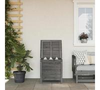 Ziaphsol Coffre de jardin anthracite en bois de sapin massif - 50 x 49 x 56,5 cm - Coffre de terrasse avec fond à lattes ventilé pour le rangement de tissus d'ameublement et d'accessoires