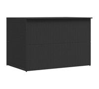 Ziaphsol Coffre de jardin noir 150 x 100 x 100 cm en rotin synthétique avec doublure intérieure en polyéthylène, fermeture éclair, espace de rangement pour terrasse, balcon et rangement