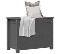 Ziaphsol Coffre de rangement polyvalent en pin massif avec vérin à gaz - 60 x 32 x 45,5 cm - Gris