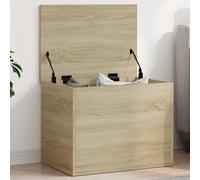Ziaphsol Coffre en chêne Sonoma - 60 x 42 x 46 cm - Boîte de rangement avec couvercle - Bras de support à ressort - Banc pour salon, chambre à coucher, chambre d'enfant