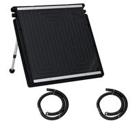 Ziaphsol Collecteur solaire de piscine - 75 x 75 cm - Noir - Chauffage solaire avec pieds de support réglables de 40 à 60 °C - Pour piscine hors-sol avec filtre - Panneau chauffant de 5 litres