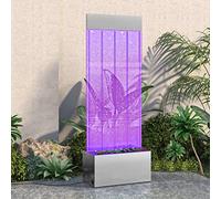 Ziaphsol Colonne à Bulles en INOX et Acrylique 110 cm avec lumières LED RVB télécommande pour décoration intérieure et extérieure, Ambiance Zen et Relaxation