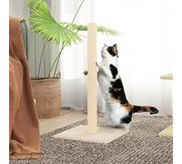 Ziaphsol Colonne à chat crème 35 x 35 x 70 cm - Tronc en sisal et peluche - Arbre à chat avec housse en bois - Pour griffer, aiguiser et refuge
