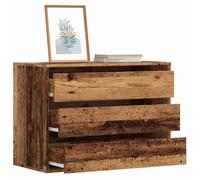Ziaphsol Commode d'angle en Bois d'ingénierie Vieux Bois 80x41x58 cm avec 3 tiroirs pour Chambre Salon entrée Bureau Rangement Pratique