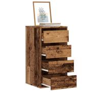 Ziaphsol Commode d'angle en Vieux Bois 40x41x76 cm avec 4 tiroirs en Bois d'ingénierie Meuble de Rangement Pratique pour Chambre Salon entrée Bureau et Dressing