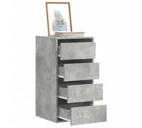 Ziaphsol Commode d'angle Gris béton 40x41x76 cm en Bois d'ingénierie avec 4 tiroirs, Meuble de Rangement Pratique pour Chambre, Salon ou entrée, idéale pour Organiser vêtements, Linge ou Accessoires