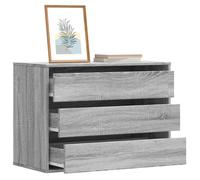 Ziaphsol Commode d'angle Sonoma Gris 80x41x58 cm en Bois d'ingénierie Meuble de Rangement avec 3 tiroirs pour Chambre Salon entrée Bureau et Dressing