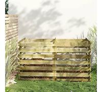 Ziaphsol Composteur à lattes en bois de pin vert imprégné, 180 x 90 x 90 cm, bac à compost avec ventilation pour jardin, feuilles, coupure verte, thermique, silo rouge