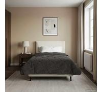 Ziaphsol Couette d'été anthracite 140 x 220 cm en microfibre et polaire en peluche pour chambre à coucher, chambre d'amis, respirante avec rembourrage en fibres pour un confort estival