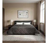 Ziaphsol Couette d'été anthracite - 220 x 260 cm - En microfibre et polaire - Pour chambre à coucher, chambre d'amis, comme couette légère pour un confort de sommeil d'été