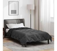 Ziaphsol Couette d'été en microfibre noire anthracite 200 x 135 cm avec rembourrage en polyester 200 g/m² pour chambre à coucher et chambre d'amis, pour une sensation de sommeil légère