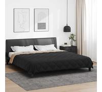 Ziaphsol Couette d'été noire et taupe en microfibre - 200 x 200 cm - Rembourrage en polyester - Couette pour l'été - Pour chambre à coucher, chambre d'amis, pour un climat de sommeil léger