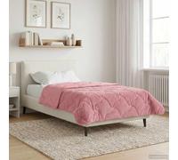 Ziaphsol Couette d'été rose 155 x 200 cm en microfibre et polaire Teddy - Couette respirante pour chambre à coucher, chambre d'amis, chaleur légère pour un confort de sommeil d'été