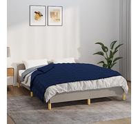 Ziaphsol Couverture lestée bleue - 152 x 203 cm - 7 kg - Tissu en coton - Répartition uniforme de la pression pour couverture de lit, jeté de canapé, matelassé - Poches matelassées - Confort