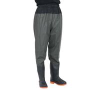 Ziaphsol Cuissard de hanche avec bottes, vert foncé, taille 44, polyester enduit de PVC, 0,48 mm, imperméable, pour la pêche, la chasse, le travail de cour, la rivière, le lac et l'étang