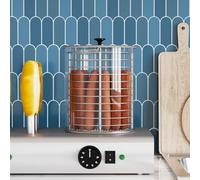 Ziaphsol Cylindre en verre borosilicate pour chauffe-saucisses - 200 x 240 mm - Épaisseur de paroi : 5 mm - Accessoire pour présentoirs alimentaires - Maintient les aliments au chaud - Pour la