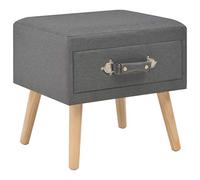 Ziaphsol Dark Gray Nightstand 40x35x40 cm Fabric and Solid Pine Bedroom Side Table with Drawer Modern Scandinavian Style Compact Storage Furniture for Bedroom Living Room