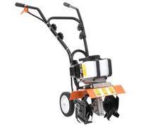 Ziaphsol Défonceuse à essence 52 cm³, largeur de travail 25 cm, profondeur 10-12 cm, 16 lames en acier trempé, réservoir de 1,25 l, avec bouton ON OFF, pour parterres de jardin et assouplissement du
