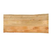 Ziaphsol Dessus de table 140x60x3,8 cm en bois massif de manguier avec bord vivant rustique pour cuisine, salle à manger, bureau ou extérieur, support durable et design unique