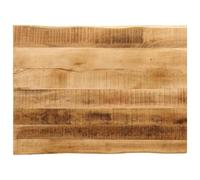Ziaphsol Dessus de table en bois de manguier brut 80x60 cm avec bords vivants pour cuisine salon bureau intérieur extérieur