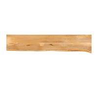 Ziaphsol Dessus de table en bois massif de manguier 160x30cm avec bord vivant rustique, surface facile à nettoyer, support pour bureau salle à manger cuisine intérieur extérieur