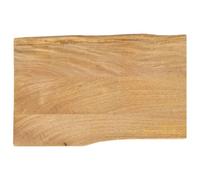 Ziaphsol Dessus de table en bois massif de manguier 60x40 cm avec bord vivant rustique, surface rectangulaire pour cuisine, salle à manger, bureau ou extérieur, finition naturelle durable