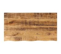 Ziaphsol Dessus de table en bois massif de manguier brut 120x60cm avec bord vivant rustique pour cuisine salle à manger bureau ou extérieur