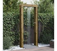 Ziaphsol Douche d'extérieur 226 cm en bois de pin imprégné et acier inoxydable, réglable en hauteur, pommeau de douche rotatif, résistant aux intempéries, pour accessoires de piscine, jacuzzi, spa et