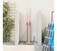 Ziaphsol Douche d'extérieur en bois de Douglas massif et acier inoxydable, hauteur 246 cm, résistante aux intempéries, tuyau de douche réglable en hauteur, pommeau de douche rotatif, pour jardin