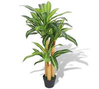 Ziaphsol Dracaena Arbre artificiel avec pot de 100 cm, 60 feuilles vertes, plante décorative réaliste en plastique et fil de fer pour salon, bureau, balcon, intérieur et extérieur