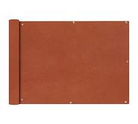 Ziaphsol Écran de Balcon en Tissu Oxford Ocre Marron 75 x 400 cm, Protection Soleil UV Pluie, avec Oeillets Aluminium et Corde pour Balcon terrasse extérieur