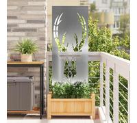 Ziaphsol Écran de confidentialité de Jardin Argenté 50 x 140 cm en Acier galvanisé Finition Mate, idéal pour délimiter Un Coin Cosy extérieur, Ajouter Une Touche décorative élégante et créer Une