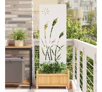 Ziaphsol Écran de confidentialité de Jardin Fretwork Blanc 50 x 140 cm en Acier avec incrustations décoratives pour espaces extérieurs délimiter Un Coin Cosy ou créer Une Ambiance Intime