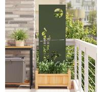 Ziaphsol Écran de confidentialité de Jardin Vert Olive 50 x 140 cm en Acier avec incrustations décoratives, Finition Mate, idéal pour délimiter Un Espace extérieur élégant et Intime
